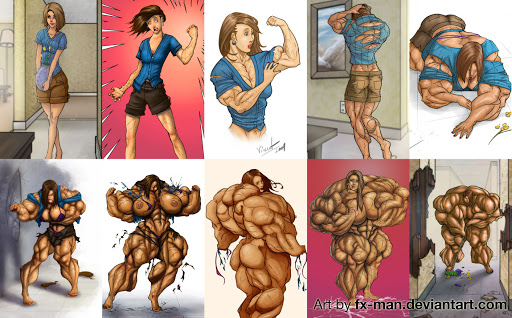 Muscle growth comics female Massive