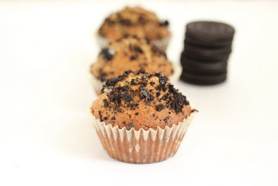 close-up photo of a Oreo muffins