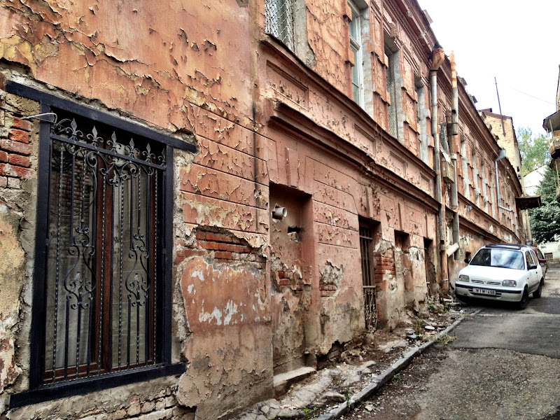 The peeling paint of old town Tbilisi