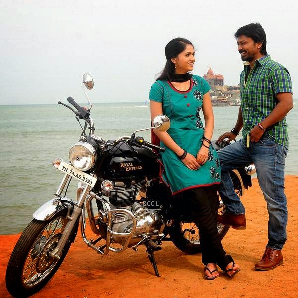 Sunaina and Kreshna in a still from the Tamil movie Vanmham.