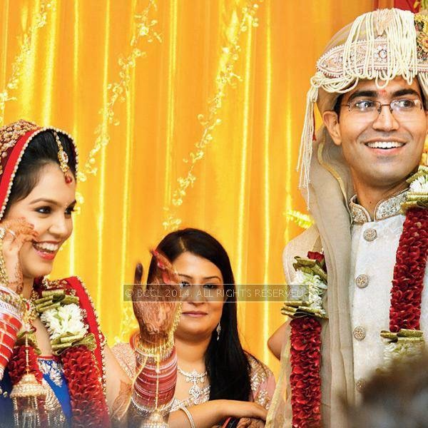 Disha and Anuj Puri during their wedding ceremony, held in Bhopal 