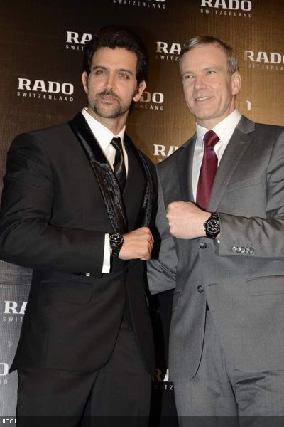 Hrithik Roshan with Matthias Breschan during the launch of Rado watch collection, held in Mumbai on January 29, 2013. (Pic: Viral Bhayani)