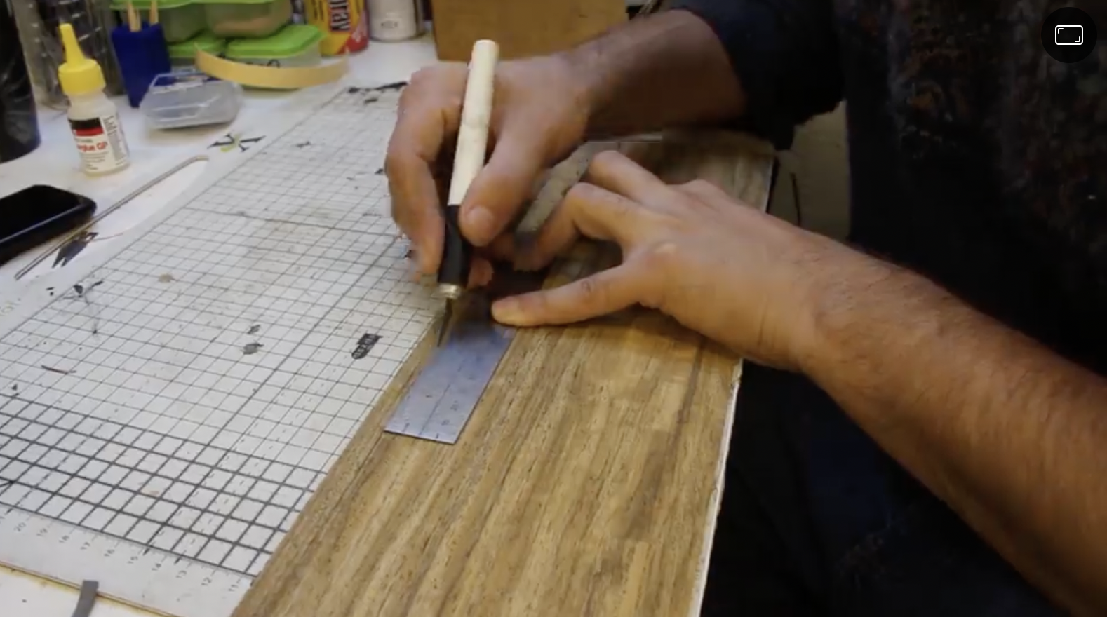 cutting with exacto blade and ruler