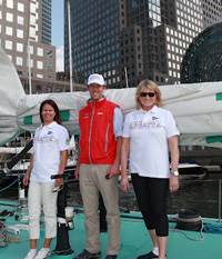 Martha Stewart (r) sailing with Hannah Swett (l)