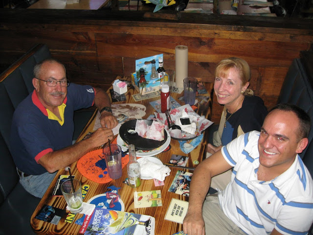 Dad, Pat and me at Joe's Crab Shack