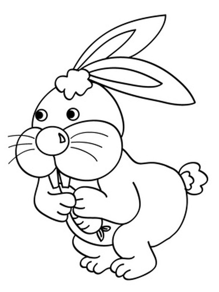 dessin de lapin à colorier