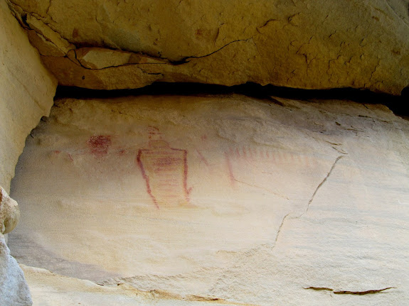 Red and yellow pictographs