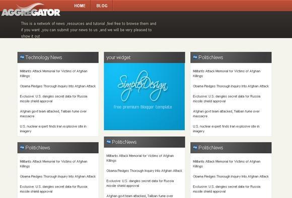 Simplex News Aggeregator Blogger Template Simplex News Aggeregator Blogger Template