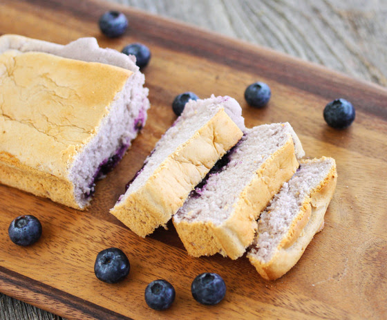 photo of slices of Eggless Blueberry Yogurt Cake