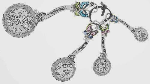 Ganz 4-Piece Measuring Spoon Set with Color, Butterflies