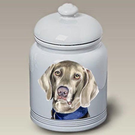  Weimaraner Dog Cookie Jar by Barbara Van Vliet