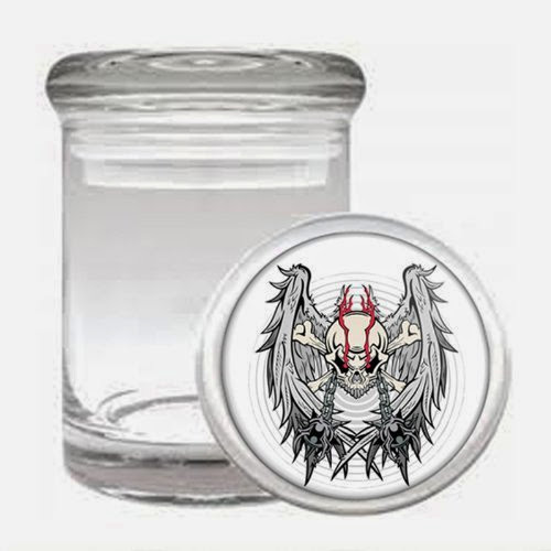  Odorless Air Tight Medical Glass Jar Skull Design-019