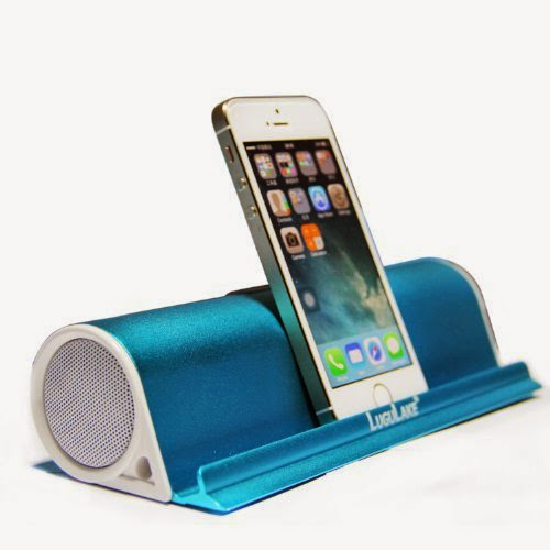 LuguLake Portable Bluetooth Speaker Stand Wireless Stereo Speaker Built-in 3.5mm Aux Port (blue)