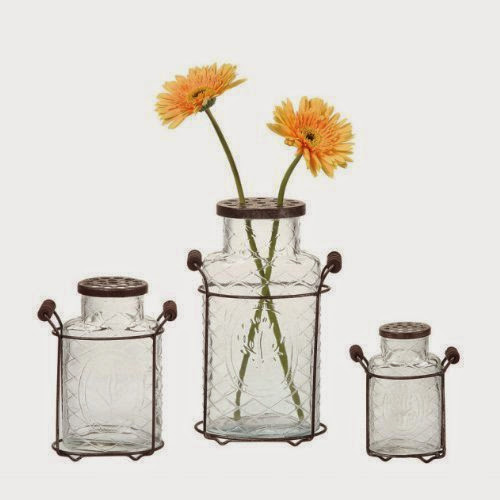  Glass Flower Jar with Lid 7-1/4