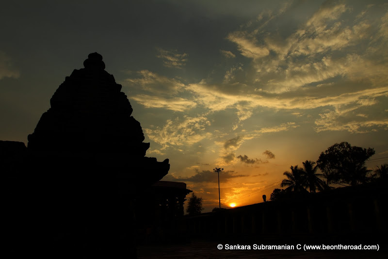 Setting sun from the Channakeshava Temple, Belur