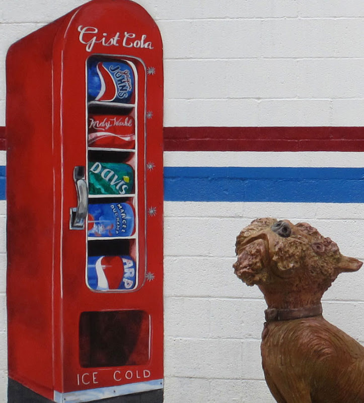Old syle pop machine with Andy Warhol cola.