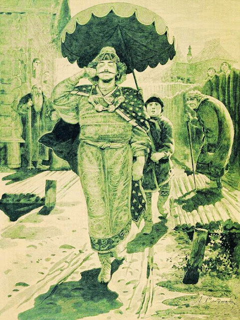 Andrei Ryabushkin - Churilo Plenkovich. Illustration for the book Russian epic heroes, 1895