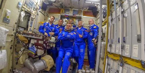 Space Station Crew Enjoys Day Off Following Launch And Docking
