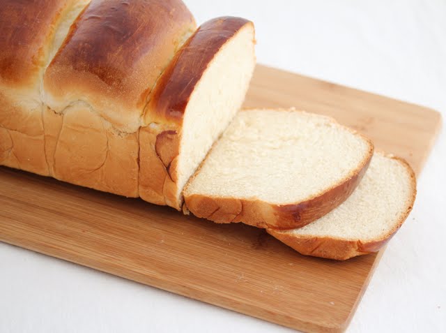 sliced hokkaido bread on a cutting board