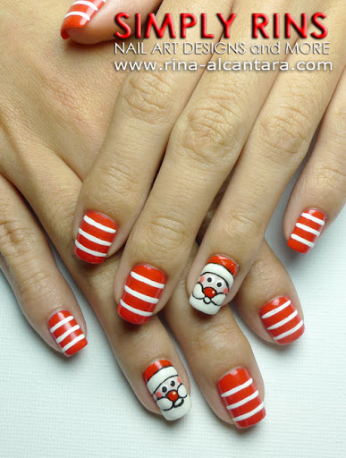 Santa Claus Nail Art Design