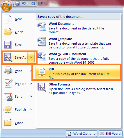 Cara Convert MS.Word 2007 ke PDF 