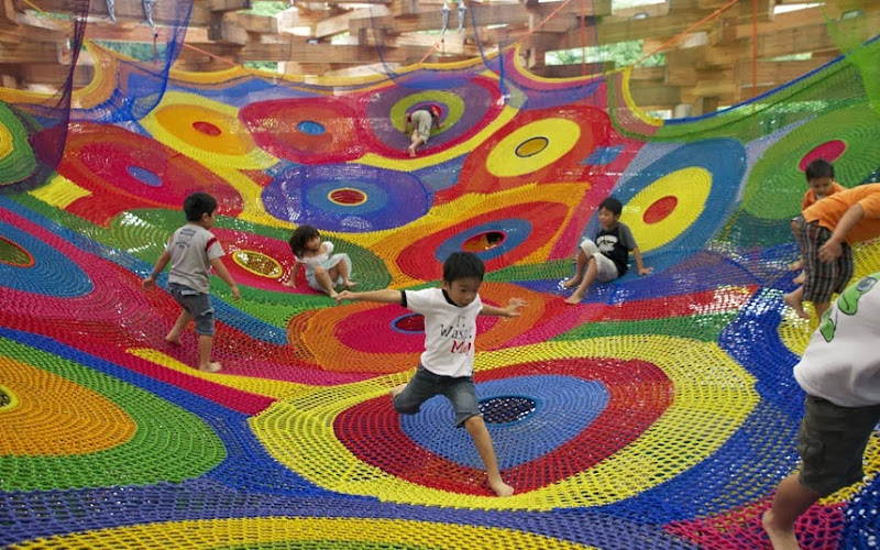 Детские площадки мира. Вязанная площадка в Японии.