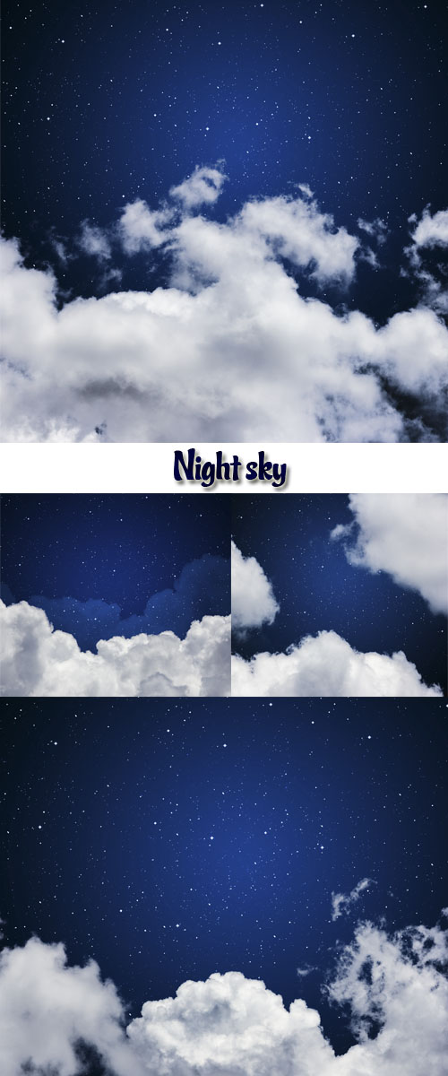 Stock Photo - Blue sky with stars and clouds Stock Photo - Blue sky with stars and clouds