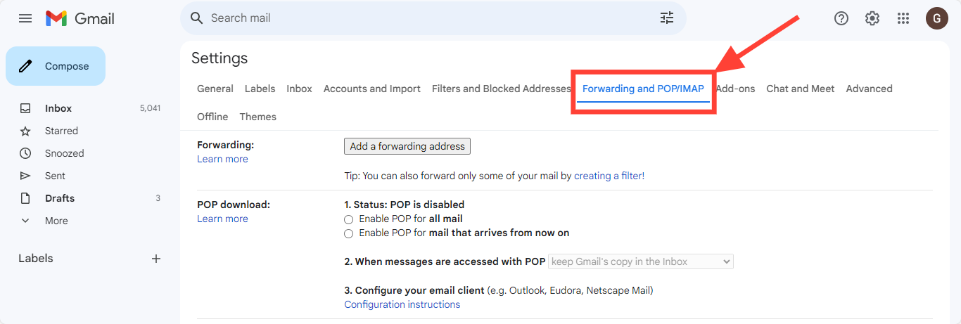 imap setting for gmail - Enable IMAP