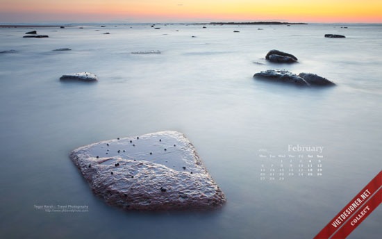 Bộ hình nền kèm lịch tháng 2/2012 với thiết kế phong cảnh tuyệt đẹp