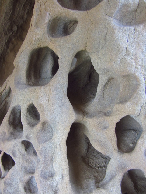 closeup of small holes