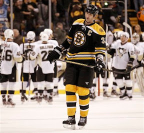 Zdeno Chara skates off the ice after the loss to the Penguins Zdeno Chara skates off the ice after the loss to the Penguins