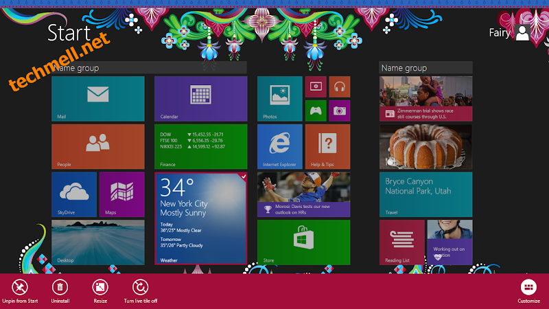Resize option for Tiles in Windows 8.1