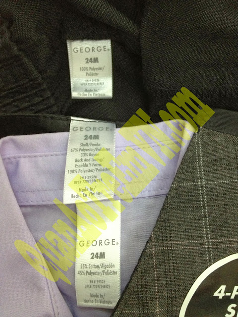 Bộ Vest bé trai hiệu George , xuất xịn made in vietnam, size từ 24M đến 4T. Màu tím.tem