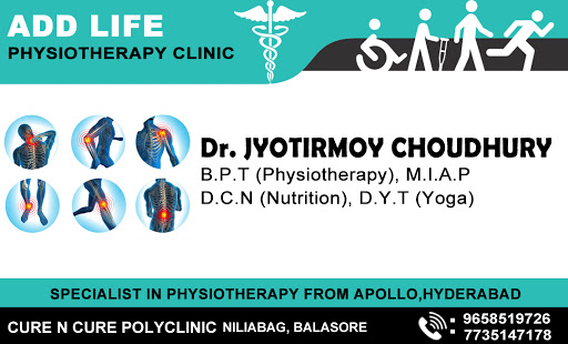 Add Life Physiotherapy Clinic, Niliabag, Chidiapolo, Vivekanandamarg, Balasore, Odisha 756001, India, Physiotherapy_Center, state OD