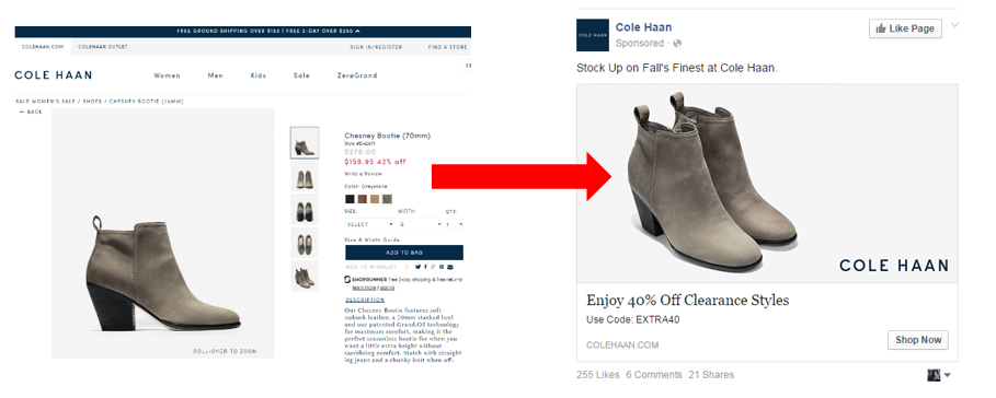 Facebook ad example