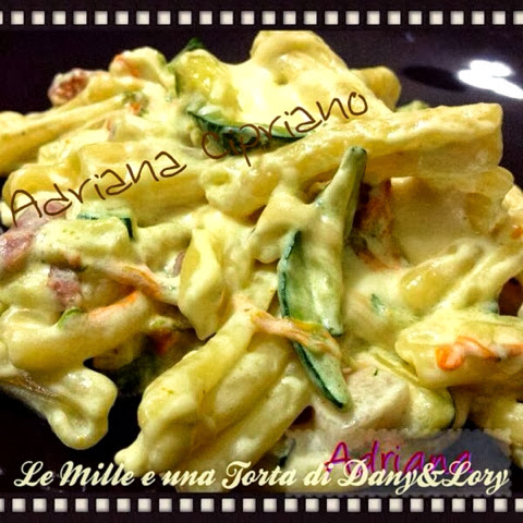 caserecce con fiori di zucca al curry