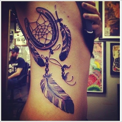 side Dreamcatcher Tattoos