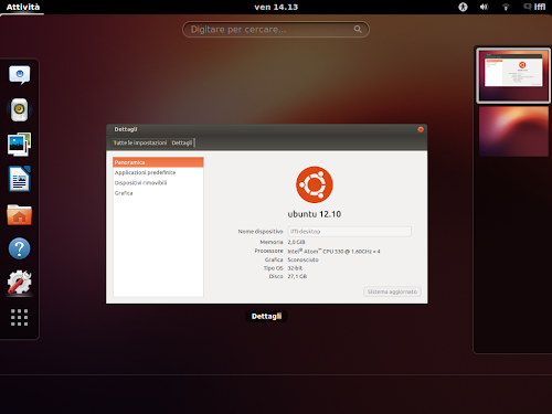 Gnome Shell su Ubuntu 12.10 Quantal