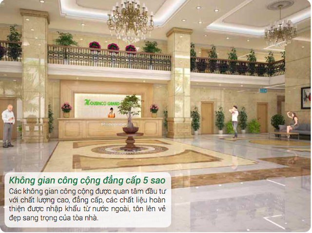 Phối cảnh sảnh căn hộ sang trọng tại Housinco Grand Tower Phối cảnh sảnh căn hộ sang trọng tại Housinco Grand Tower