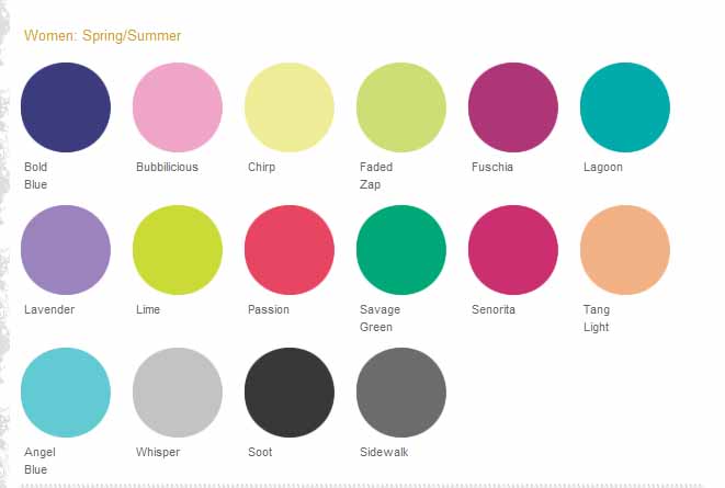 Lululemon Color Chart