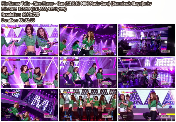 Download [Perf] Nine Muses – Gun @ MBC Music Core 131012 (Comeback Stage)