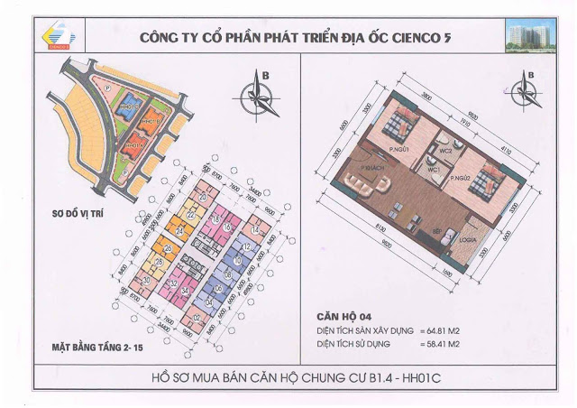 Mặt Bằng Căn hộ 04 chung cư b1.4 hh01c thanh hà Mặt Bằng Căn hộ 04 chung cư b1.4 hh01c thanh hà