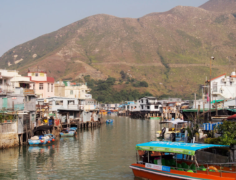 Looking at Tai O from the bridge connecting the community to the parking area