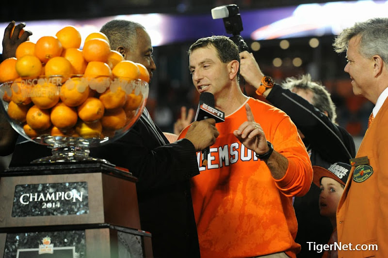Orange Bowl - Interception and Celebration Photos - 2014, Bowl Game, Dabo Swinney, Football, Ohio State
