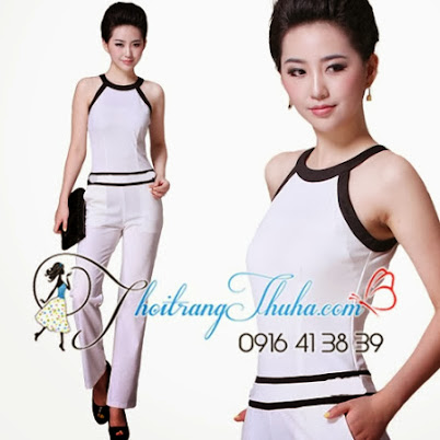 Jumpsuit Đồ Bay Trắng Viền Đen Đầy Kiêu Sa Jumpsuit Đồ Bay Trắng Viền Đen Đầy Kiêu Sa