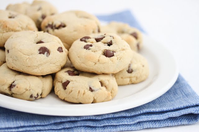 photo of a plate of chocolate chip cookies