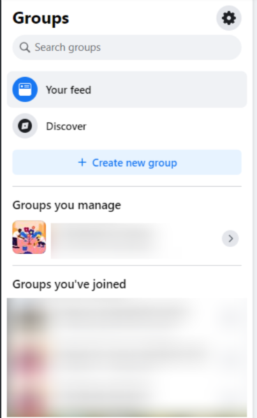 
Facebook group settings