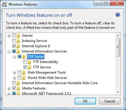 Install ftp server in Windows 7/ Server 2008