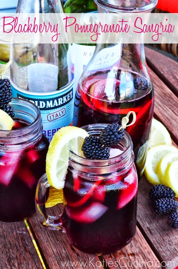 Summer Entertaining with World Market and a recipe for Blackberry Pomegranate Sangria via KatiesCucina.com