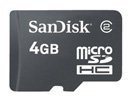O SanDisk O - Card - Micro Secure Digital - 4GB - SDHC/W - Full size SD Adapter - Sold As Each